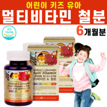어린이 키즈 유아 아기 돌아기 신생아 멀티 종합 비타민 a b1 b2 b12 c d3 E 츄어블 철분 철분제 나이아신 엽산 영양제 포도맛 딸기맛 오렌지맛, 2병