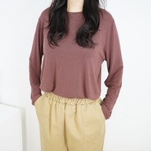 빅걸스토리 라운드 무지 심플 기본이너 긴팔티