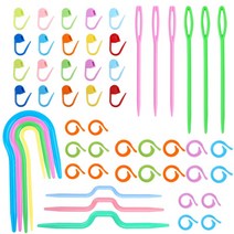 뜨개질 니트 목도리 스웨터 IMZAY 53 개 크로셰 마커 키트 큰 눈 플라스틱 바늘 스티치 링 U 모양 바느질 작업, 단일옵션