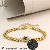 커플링 반지 주얼리 기념일 팔찌EthShine-커스텀 서클 펜던트 프로젝션 팔찌 커플 주얼리 기념 선물 맞춤형