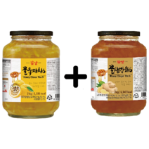 1+1 생강 유자 청 2kg+2kg 감기에 좋은 차 과일 건강 음료 액상 드링크