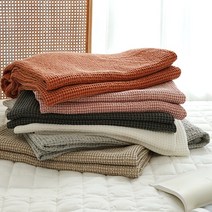 에이트룸 워싱 모달 코튼 와플블랭킷 여름 겹이불, 차콜