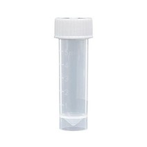 Globe Scientific 6101S 폴리프로필렌 성형 눈금 원추형 바닥 자체 기립 이송 튜브 부착 흰색 폴리에틸렌 나사 캡 멸균 5ml 용량 500개 케이스
