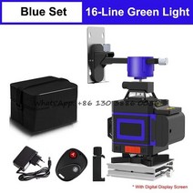 핫세일 그린 빔 레이저 크로스 16 라인 셀프 레벨링 4D 자동 로터리 그라운드 마그네틱 브래킷이있는 디지, 04 Set D