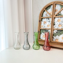 차렌시아 미니 호리 화병 호리병 모양 (4 color) 인테리어 오브제 소품 글라스 유리 꽃병, 그레이