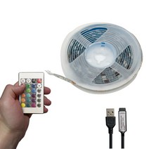 PC 컴퓨터방 꾸미기 USB LED스트립 RGB 2M 라이트 셀프 침실 창문 부착 책상 줄조명 데스크테리어