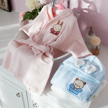 기라로쉬 유아 아동 목욕 가운, 1매, 블루/사이즈:7-8세
