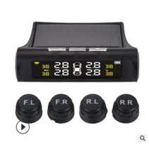 Tpms x6 무선 태양열 충전 타이어 압력 모니터 내장 자동차 범용 타이어 고정밀 타이어 압력 모니터링 시스템, External sensor+Buzzer alarm