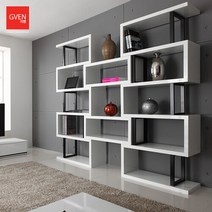 GVEN 지벤 덱스터 화이트 2100 심플 공간장식장 세트, 단품