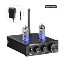 진공관 앰프 키트 블루투스앰프모듈 aiyima 6k4 앰프 프리 앰프 블루투스 5.0 프리 앰프 홈 사운드 시어터용 고음 저음 톤 조정 포함, 협력사, 블랙-US 플러그