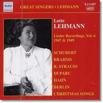 [CD] 로테 레만 - 가곡 레코딩 6집 (1947-1949) (Lotte Lehmann - Lieder Recordings Vol. 6)