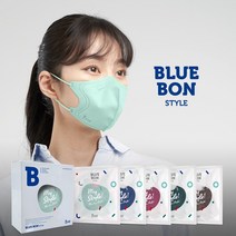 블루본 스타일 컬러 마스크 대형, 민트 10매