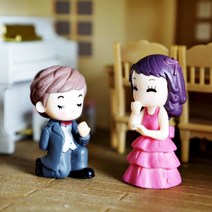 [짱카몰] 프로포즈미니어쳐2종 소년소녀남녀 결혼선물 테라리움, 피규어세트 (단일상품)