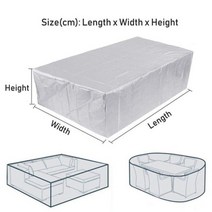 커버 덮개 68 사이즈 실버 가든 파티오 보호 옥스포드 천 가구 먼지 등나무 테이블과 의자 소파 방수 레인, 152x104x71cm, 은