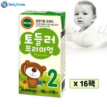 베지밀 토들러 프리미엄 2단계 190mlx16팩 아기 간식 두유 유아식 영아 성장 발달 D