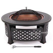 야외바베큐 테이블 숯불 그릴 다기능 테라스 레저, 표준 구성 + 커버 + 스테인레스 스틸 바베큐 메쉬