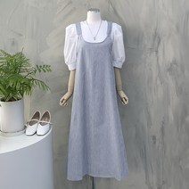 [행복여] 가든 레이스 끈 포인트 A라인 멜빵 뷔스티에 롱 원피스