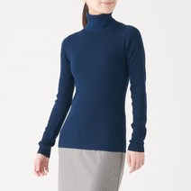 무인양품 여성용 MUJI 목이 편한 리브 터틀넥 스웨터 W9AA870