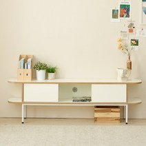 파란들 모니카 HPL 자작나무 1800 높은 거실장, 화이트우드