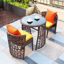 테이블 테라스 커피숍 6인용 야외 카페 세트 의자 인테리어 4인용 감성, N