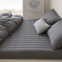 [파르페 바이 알레르망] 멜로우 60수 순면 토퍼 매트리스 Q, 색상:차콜