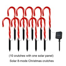 태양 광 발전 빛 문자열 크리스마스 사탕 지팡이 조명 따뜻한 led 홈 정원 접지 플러그 crutch new year 할로윈 장식 정원석 난쟁이 인테리어 야외 장식품, 숫자 2