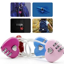 하트자물쇠 핑크자물쇠 비밀번호자물쇠 자전거자물쇠 방수자물쇠, 블랙