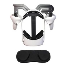 CNBEYOUNG VR 헤드셋 벽 마운트 보관 스탠드 후크 Quest 2 Pro Quest 3 Valve Index PSVR 2 HTC Vive Pico 4 Pimax V, Black with Lens Cover