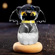 고양이 스톰글라스 날씨 변화 예보 선물 장식 인테리어 카페 폭풍 책상 장식품, 블랙