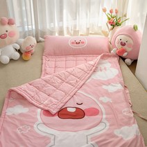 리틀프렌즈 마이크로화이버 일체형 유아 낮잠이불 + 베개 + 패드세트, 리틀어피치