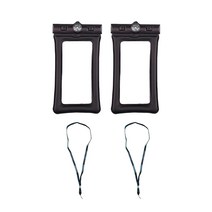 JUXIN 터치 트폰 다용도 방수팩 2p + 넥스트랩 2p, 블랙 x 2세트