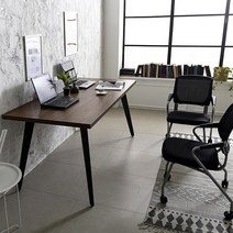 도시적감성 와이드사이즈 책상 의자세트 사무 테이블, 라이트월넛+포그니체어그린