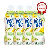 헨켈 [퍼실 300ml 증정] 섬유유연제 버넬 그린 일랑일랑베티버 0.9L 4개, 단품없음