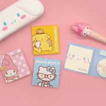 산리오 사각 점착 메모지 접착 헬로키티 시나모롤 마멜 마이멜로디 폼폼푸린 필기 공부 다꾸