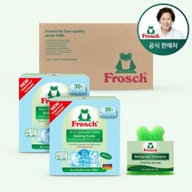 [김혜자 세제] 프로쉬 독일 식세기 세제 30개입 2개세트 + 개구리수세미, 식기세척기세제 소다2개+개구리수세미