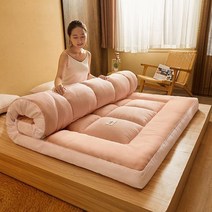 여름 매트리스 바닥 이불 메티리스 침대 토퍼 솔리드 컬러 3차원 부드러운 편안한 접이식