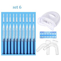 치아 미백 셀프 치아미백기계 가정용 키트 led 조명 관리 구강 위생 미백제 과산화탄소 함유 표백 화이트, [06] set 6