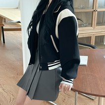 [디아미뇽] 기프트 배색 카라 항공점퍼