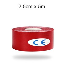 WorthWhile Kinesiology Tape 운동 회복 탄성 테이프 Kneepad 근육 통증 릴리프 무릎 패드 체육관 피트니스 붕대 지원, 21 2.5X500 Red