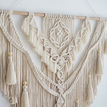 스테인글라스공방 망원동 소품샵 자연물모빌 100822 ins woven 면 로프 태피스트리 수제 diy 재료 패키지 벽걸이 소파 배경 침대 옆 베란다 장식 웨딩 풍경, 패키지 (80 * 95cm), 손으로 만든