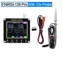오실로스코프 FNIRSI-138PRO 휴대용 디지털 원 버튼 자동 PWM 구형파 출력 트리거 및 펌웨어 업데이트 조정 113372, 10x 프로브