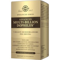 솔가 Solgar Advanced Multi-Billion Dophilus 어드밴스드 멀티 도필루스 프로바이오틱스 50억 CFU 유산균 60정 1팩, 1개