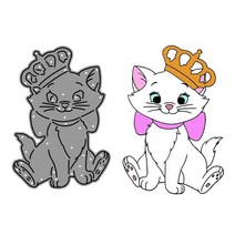 고양이 밥그릇 강아지 식기 물그릇 귀여운 마리 금속 절단 다이 디즈니 귀족 컷 DIY 스크랩북 카드 제작 장식 종이 공예 새로운 2022, [01] China, [05] 53x77mm