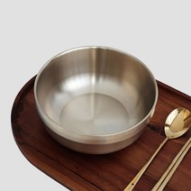 [쿠커스 판다] 골드 티타늄 다담스 이중 단옥 냉면기 3 SIZE (스텐 스테인레스 접시 스탠 그릇 면기 대접 탕기 라면기) 한정식 한식 가정용 업소용, 대 22.2cm