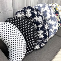 마벨러스홈데코 반달쿠션 멜란지 미용실 배꼽 바나나 쿠션 일반쿠션, 하와이_오렌지