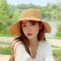 동대문모자 동백꽃 공효진 스타일 밀짚 버킷햇 왕골 플로피햇 모자