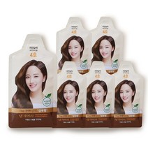 댕기머리 더 편한 샴푸형 염색 30g 7호 흑색, 자연갈색, 6개
