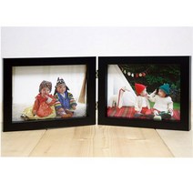 +양면접이액자+I가로I세로I혼합형사진액자/박스블랙, 세로+세로접이/(A32)박스블랙-3*5인치