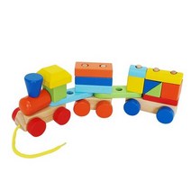 노벨랜드 AC 블럭끼우기 기사 원목블럭, 혼합 색상