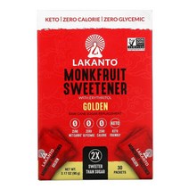 Lakanto 나한과 감미료 에리스리톨 함유 골든 30팩 332848, 30 개